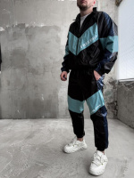 Чорний чоловічий костюм олімпійка штани з плащівки