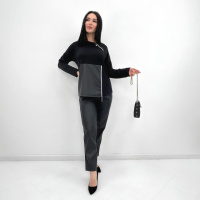 Повсякденний костюм з блискавками «Skylar» оптом | Норма і батал | Розпродаж моделі Чорний, 54-56