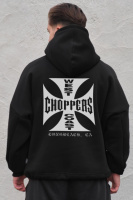 Оверсайз Худі Толстовка На Флісі З Капюшоном Та Принтом Without Choppers Black