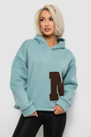 Худі жіночий з капюшоном на флісі, колір світло-оливковий, 257R335