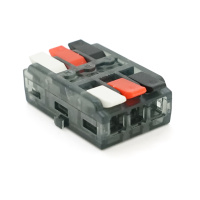 Клемма с нажимными зажимами 3-проводная  LT-3, 3-pin, 250V, 32A, 0.5-2.5mm2, 19*30*11mm, серая