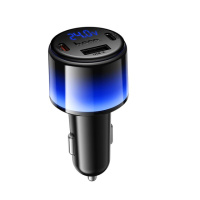 Автомобільний зарядний пристрій HOCO Z69A Vivido PD37W(2C1A) car charger with digital display Black (6942007681568)