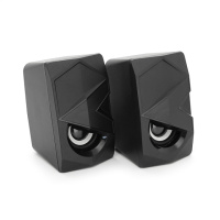 Колонки 2.0 Hotmai FTN-39 USB+3.5mm, 2x3W, 20Hz- 18KHz, с регулятором громкости, Black, BOX, Q24