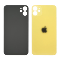 Заднее стекло корпуса для Apple iPhone 11 Yellow (жёлтое) (Big hole)