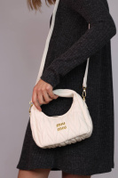 Miu Miu Wander Matelassé Nappa hobo milk