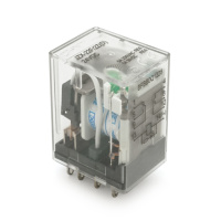 Реле электромагнитное CHINT JZX-22F(D)/2Z, DC24V, контактная группа 2CO+2NO, (0,9~1,2) Вт, номинальный ток 5А, катушка 640×(1±10%)Ом, 27,5*21,5*35,5мм