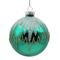 Игрушка на елку Novogod'ko 973844 8 см зеленая глянец орнамент