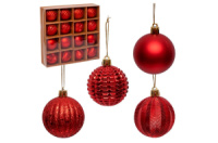 Набор игрушек елочных красных в коробке 6см (16шт) (119720)