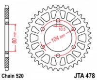 Звезда задняя алюминиевая JT Sprockets