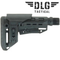 Приклад телескопічний  TBS Compact від DLG Tactical Mil-Spec з регульованим підщочником + стопорна гайка для  M16/M4/AR15 чорний