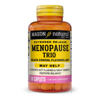 Підтримка при менопаузі, клопогон, лляне насіння та соя, Menopause Relief Trio, Black Cohosh, Flaxseed and Soy, Mason Natural, 30