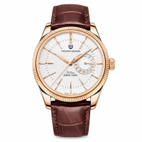 Чоловічий годинник Pagani Design PD-1689 Gold-White-Brown з сапфіровим склом та механізмом SEIKO VH65