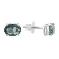 Серебряные серьги CatalogSilver с топазом Лондон Блю 1.68ct (2151364)