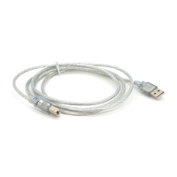 Кабель USB 2.0 AM/BM, 1.8m, прозрачный