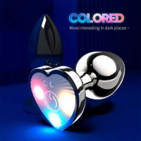 Сталева смарт анальна пробка, що світиться Magic Motion Equinox USB з Д/К  - 7,2*2,8 см — Анальні іграшки
