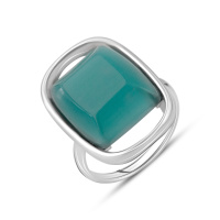 Серебряное кольцо CatalogSilver с кошачьим глазом 11.75ct, вес изделия 7,02 гр (2125952) 17 размер