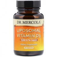 Липосомальный Витамин D3, 10000 МЕ, Liposomal Vitamin D3, Dr. Mercola, 30 капсул