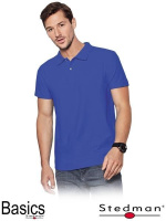 Футболка-поло мужская синяя оптом (под нанесение)