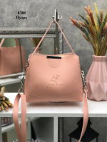 Пудра — стильна сумочка на три відділення — Lady Bags, два ремені в комплекті (0388)