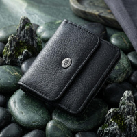 Женский кожаный кошелек для карт купюр и монет ST Leather 22690 Черный