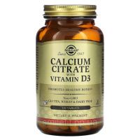 Цитрат Кальція + Вітамін  D3, Calcium Citrate with Vitamin D3, Solgar, 120 таблеток