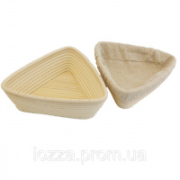 Форма для расстойки хлеба/ треугольник,  (20*20*6) из ротанга,  с чехлом из льна