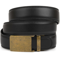 Ремінь чоловічий з латунною прямокутною пряжкою 720332 Чорний