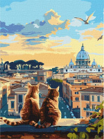 Картина за номерами - Котики у Римі ©art_selena_ua Идейка 30х40 см (KHO6606)