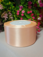 Атласная лента/ 5 см/ 23 метра/  персик 2
