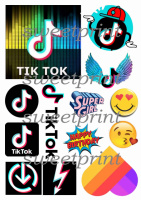 Вафельные картинки на тему: Instagram, YouTube, смайлы