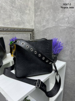 Чорна — три відділення - зміїний принт - шикарна та зручна сумка з двома знімними ременями в комплекті (0267-2)