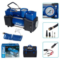 Компресор «ViTOL» K-74 150psi/15Amp /85л/2 циліндра /шланг 3,0м/прикур.
