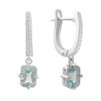 Серебряные серьги CatalogSilver с натуральным топазом 2.68ct, фианитами (2198420)