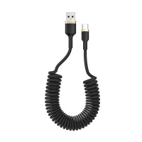 Дата кабель USB 2.0 AM to USB-C 1.0m spiral black ColorWay (CW-CBUC051-BK)