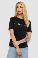 Футболка жіноча з принтом, колір чорний, 241R133