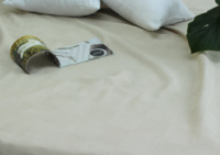 Простирадло-покривало піке 200х235 см. Клітина бежева