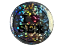 Значок«I Love Sex » з блискітками