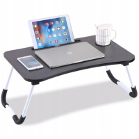 Складной деревянный столик для ноутбука и планшета 59х40х30 см Черный