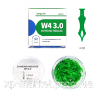 Клинці діамантові W4 3.0, великі зелені, 40шт, Dentpark