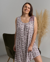 Батальна сорочка на широких бретельках - мереживо зліва 2XL, 3XL, 4XL, 5XL