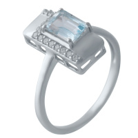 Серебряное кольцо CatalogSilver с натуральным топазом, вес изделия 2,44 гр (2028352) 18.5 размер