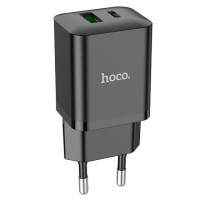 Зарядний пристрій Hoco N28 Founder 20W Type-C+USB, Black - купити в SmartEra.ua