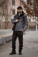 Комплект чоловічий: куртка Active TNF чорно-сіра + штани TNF чорні.  Барсетка TNF у подарунок!  (1468712685)