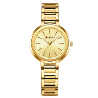 Жіночий годинник Curren 9109 Gold-Gold класичний золотистий браслет з мінеральним склом