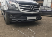Передняя нижняя защита Shark Black (нержавейка) 2006-2013 для Mercedes Sprinter W906