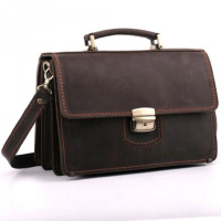 Барсетка шкіряна вінтаж ручна робота Коричневий (1939512668)