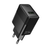 Мережевий зарядний пристрій HOCO CS111A Lounge single-port 22.5W multi-protocol charger Black (6942007680349)