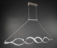 Люстра светодиодная подвесная LED светильник для квартиры на потолок лэд 27445 Хром 30-110х6х122 см.