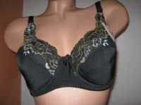 Бюстгальтер Anfen м'яка чашка C чорний з вишивкою
