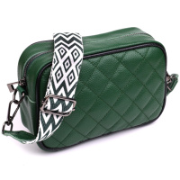 Стьобана жіноча сумка з натуральної шкіри 722857 Зелений